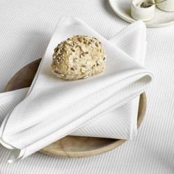 Serviette de table haut de gamme en coton blanc côtelé - GOBI