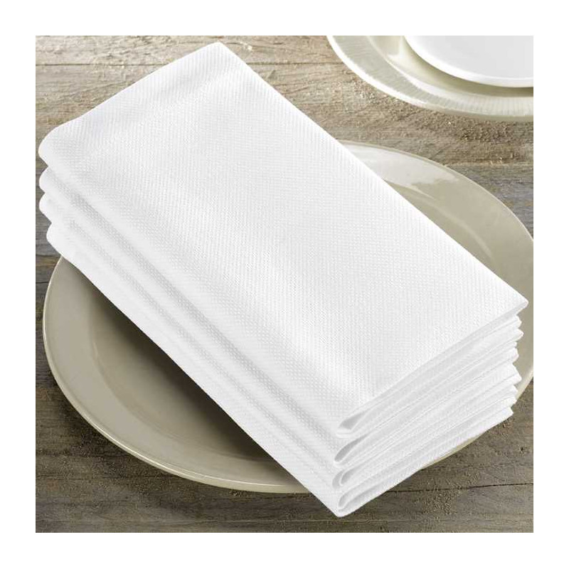 Serviettes de Table Tissu Doux et Confortable 100/% Coton Clinique du coton Serviettes de Table 50 x 50 cm Serviettes de Table Mariage Lot de 12 Noir Blanc