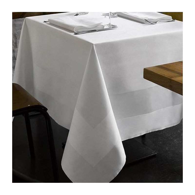 Chemin de table pour restaurant en coton encadré satin - LUNA