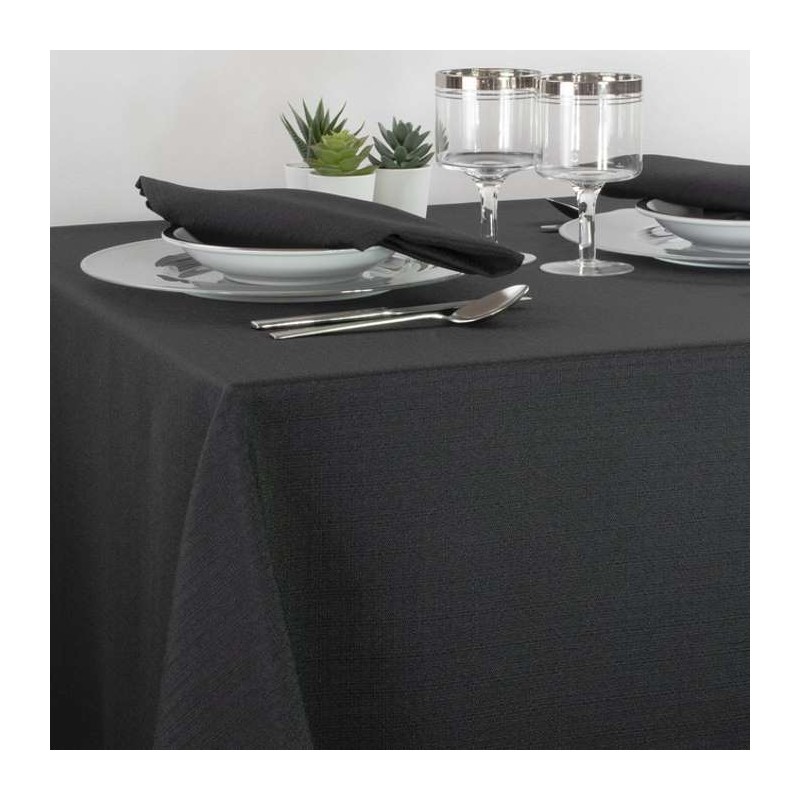 Nappe en tissu Polyester noir uni, nappe de Table à manger de Style Simple  et moderne pour un Look haut de gamme 1 pièce, Mode en ligne