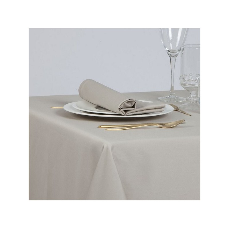 Nappe pour restaurant beige en polycoton - Comptoir Textile Hôtelier