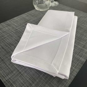Serviette de table professionnelle en polycoton blanc - IBIZA