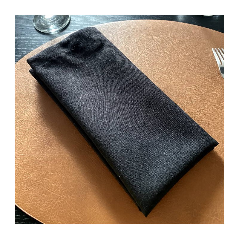 Serviette de table noire sans Repassage - MILANO