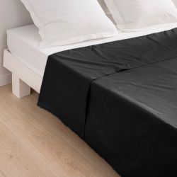 Drap plat couleur polycoton qualité hôtel - noir00 - PROVENCE